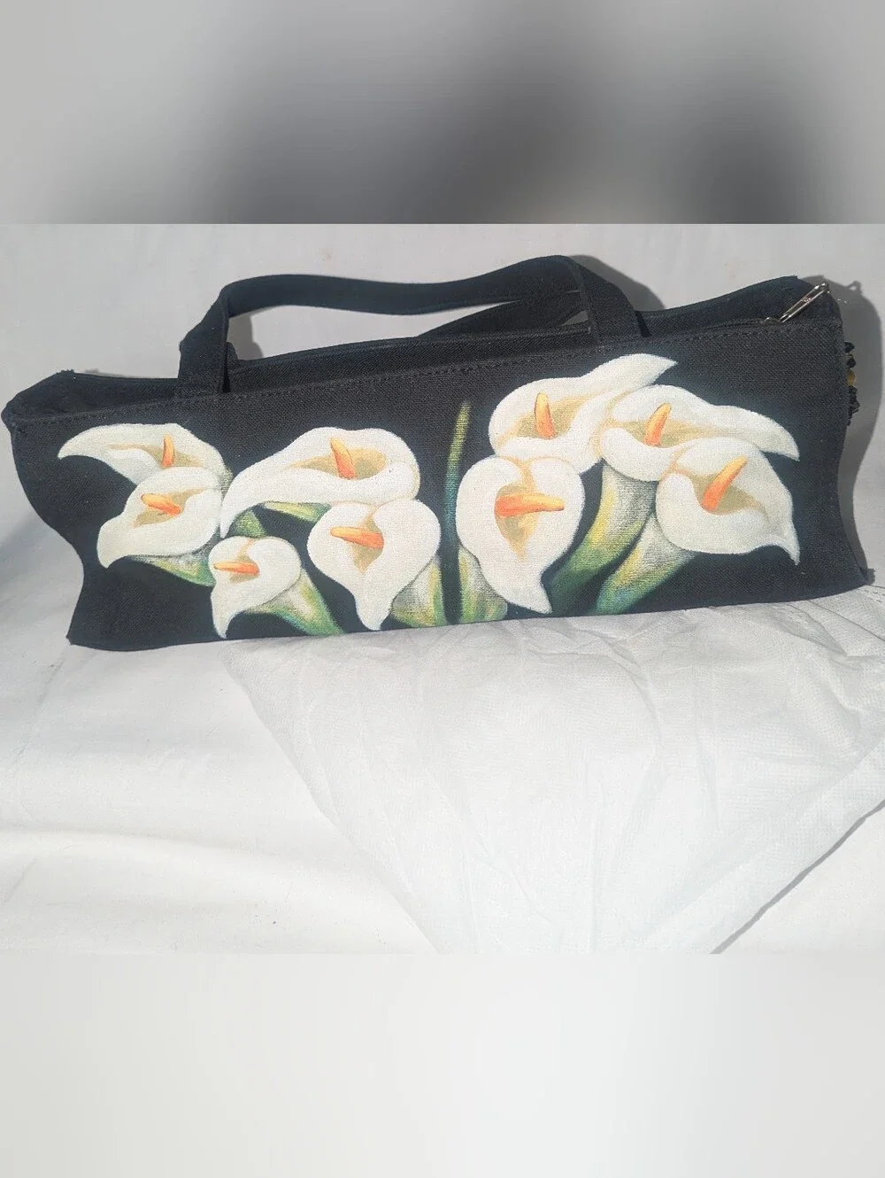 Vintage Calocho Hand-Painted Calla Lily Limited Edition Canvas Tote Bag 7/50